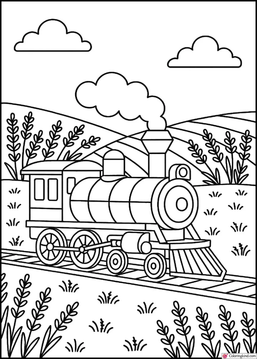 Train Through Lavender Fields