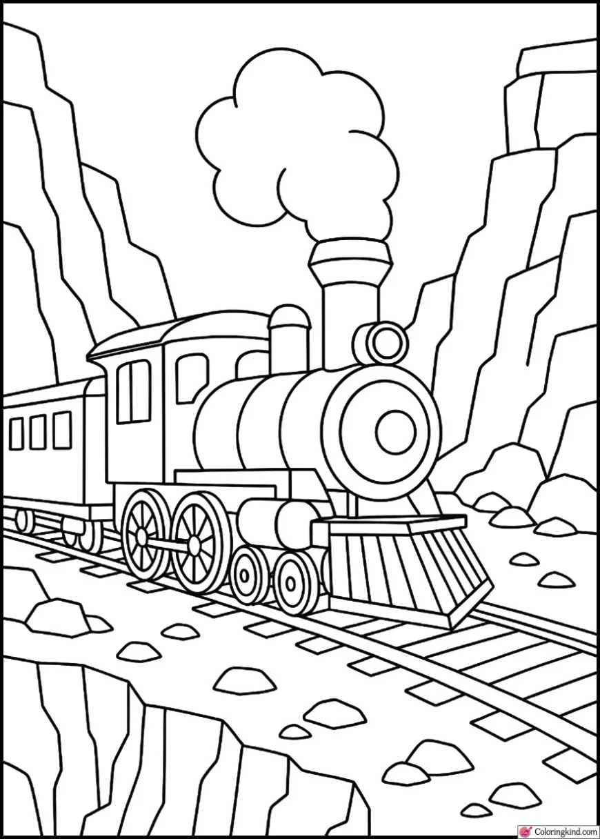Train Through Rocky Canyons
