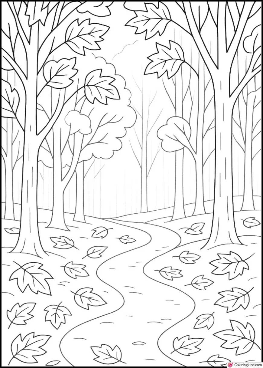 Misty Morning in a Golden Forest