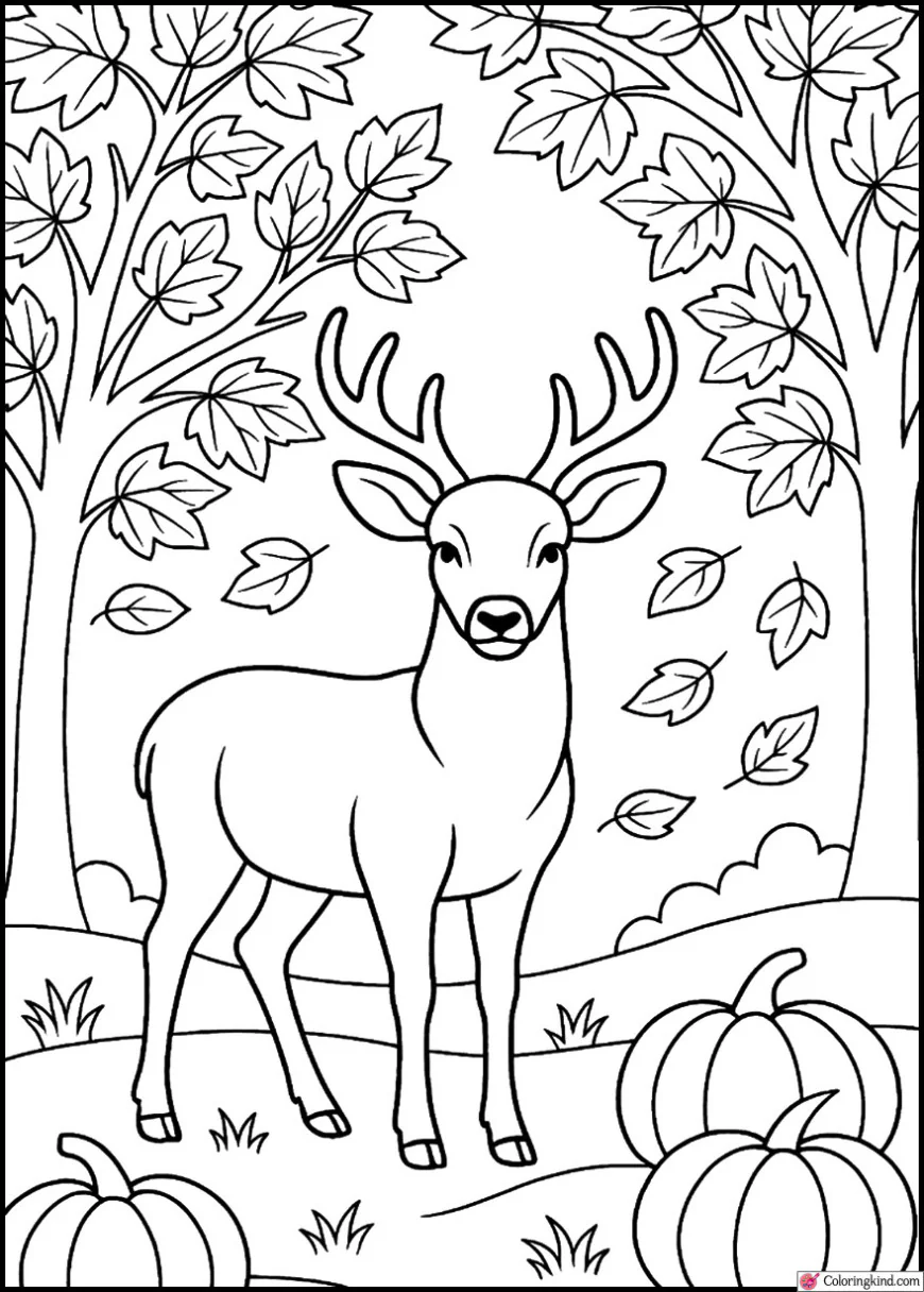 Deer Standing Among Golden Trees