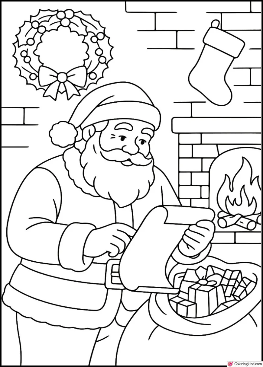 Santa Claus checking his list