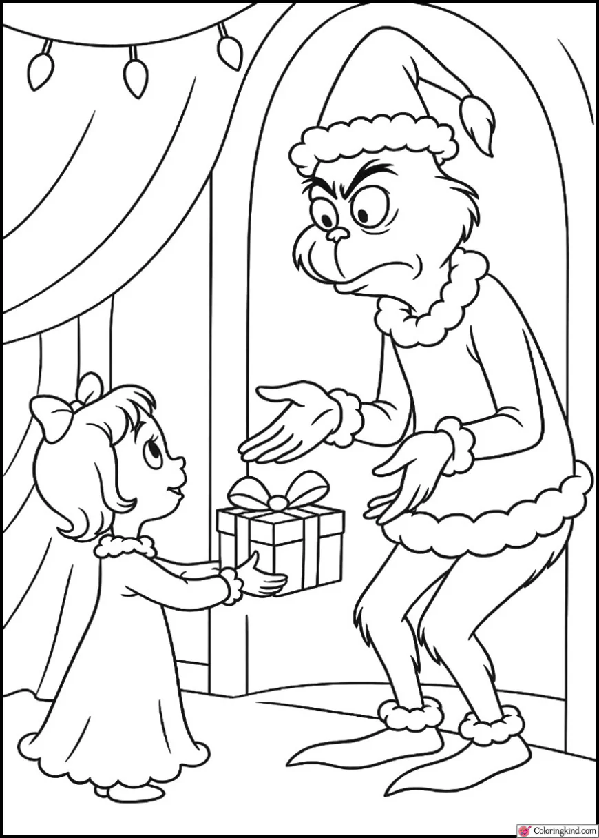 Cindy Lou Who Offering a Gift to the Grinch