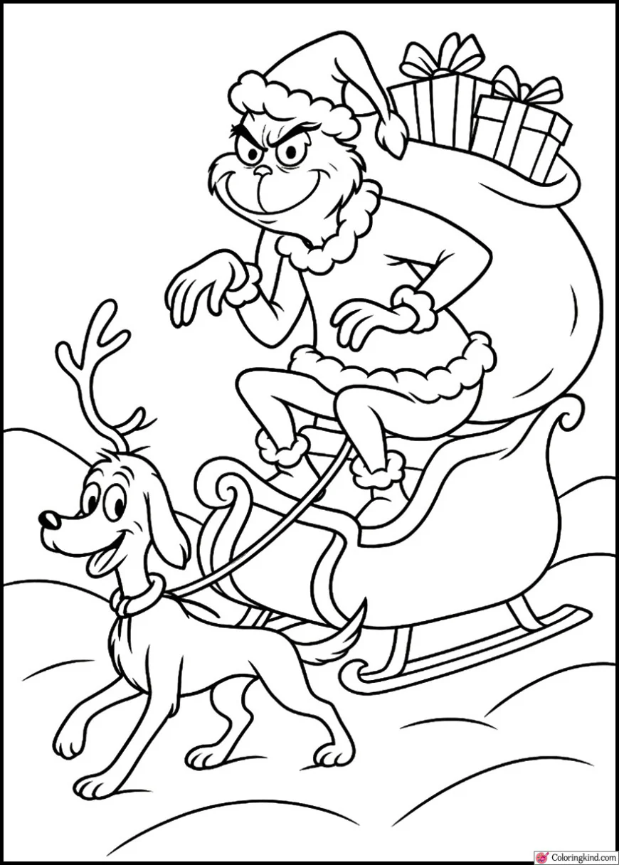 Max the Dog Pulling the Grinch’s Sleigh