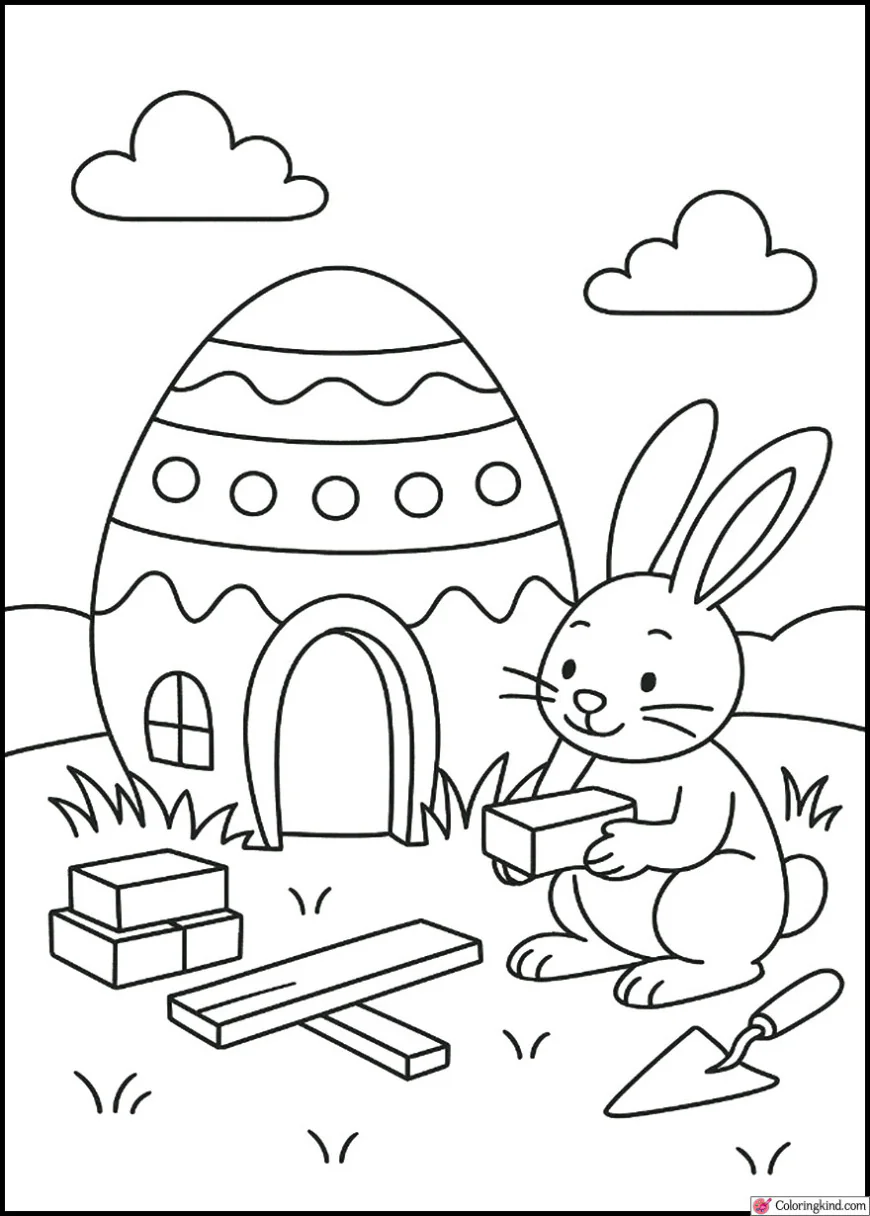 Bunny Building Giant Egg House