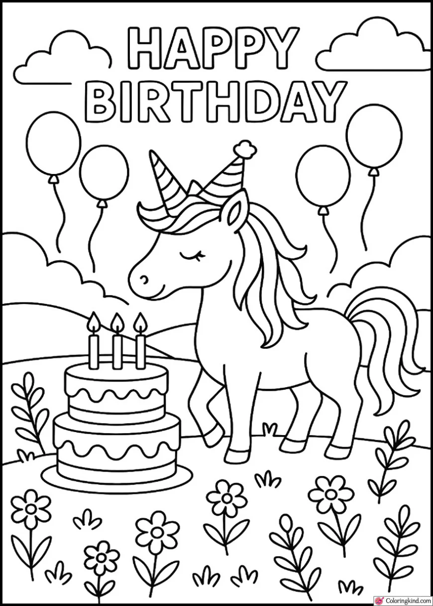 Magical Unicorn Birthday Celebration in a Meadow