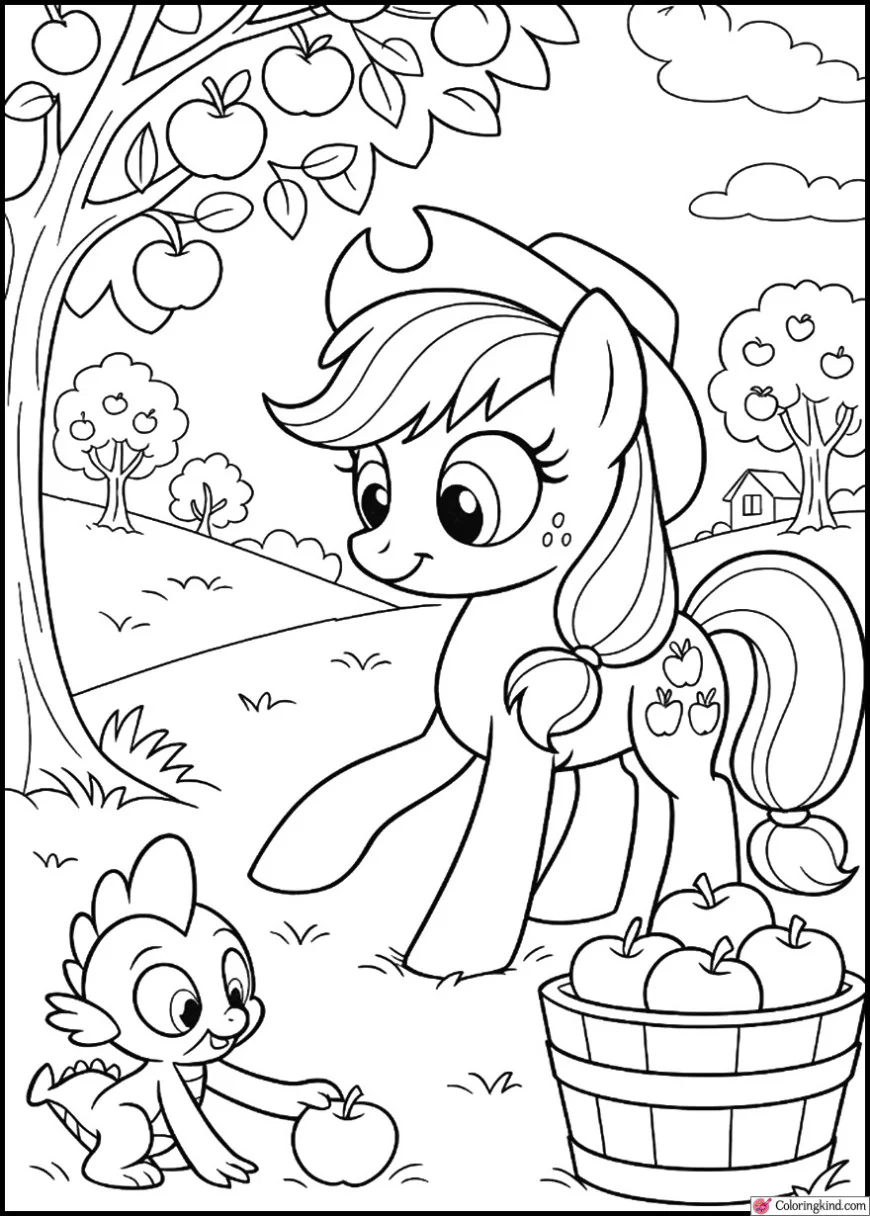 Applejack harvesting apples at Sweet Apple Acres