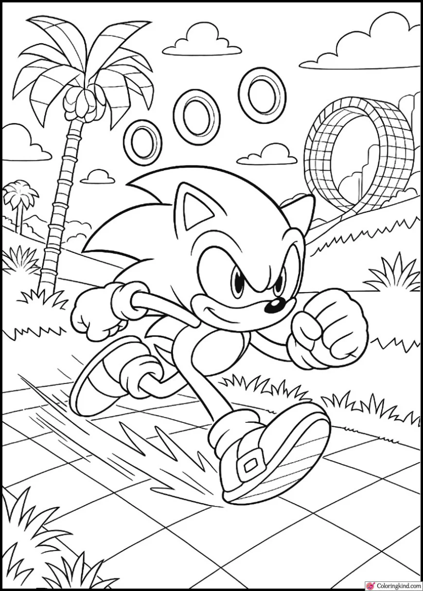 Sonic racing through Green Hill Zone