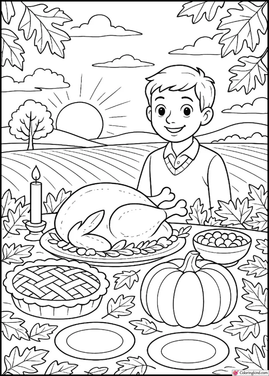 Autumn Sunset Over a Harvest Field