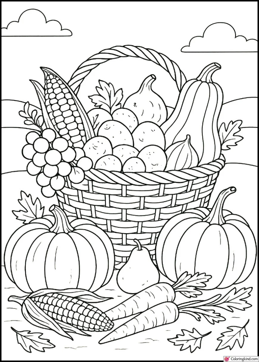 Farmer’s Market Basket Full of Fall Produce