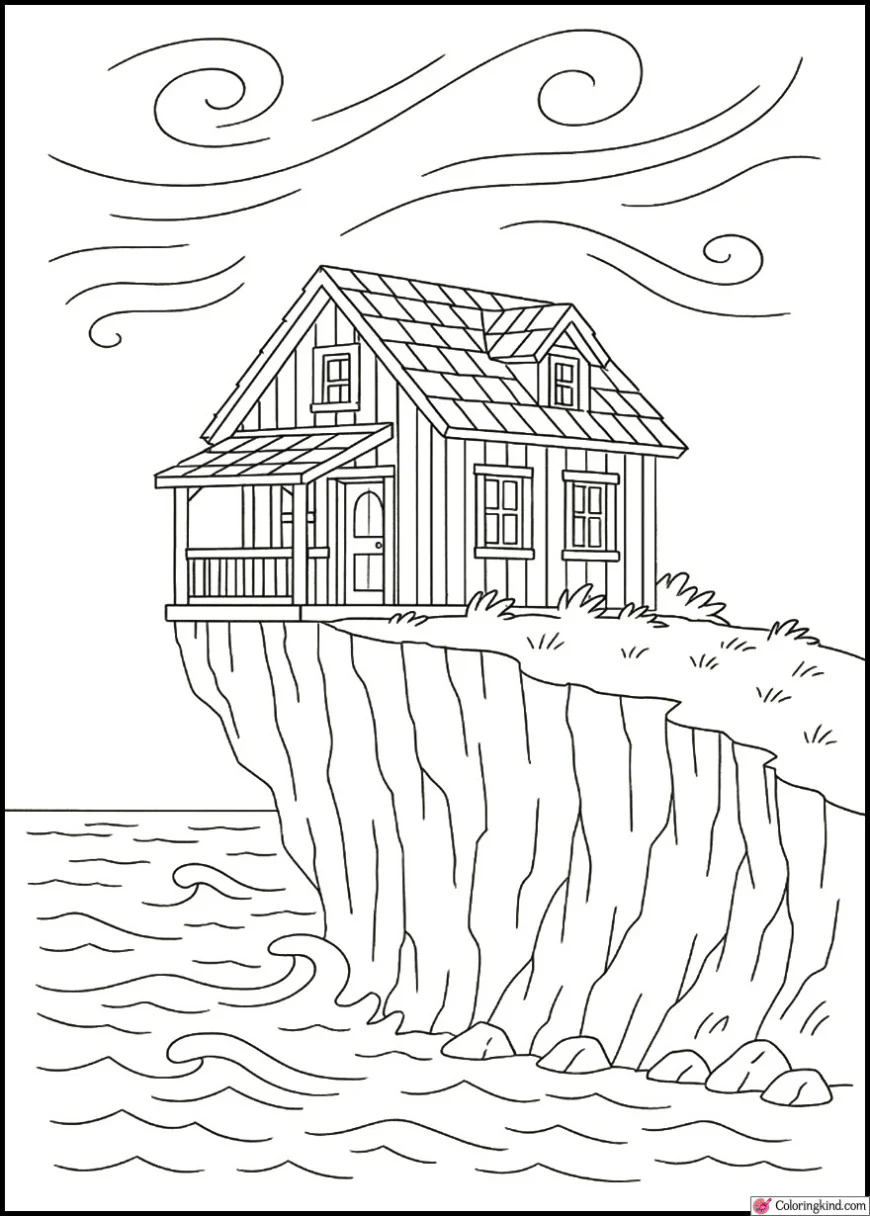 Windy Cliff House over the Ocean