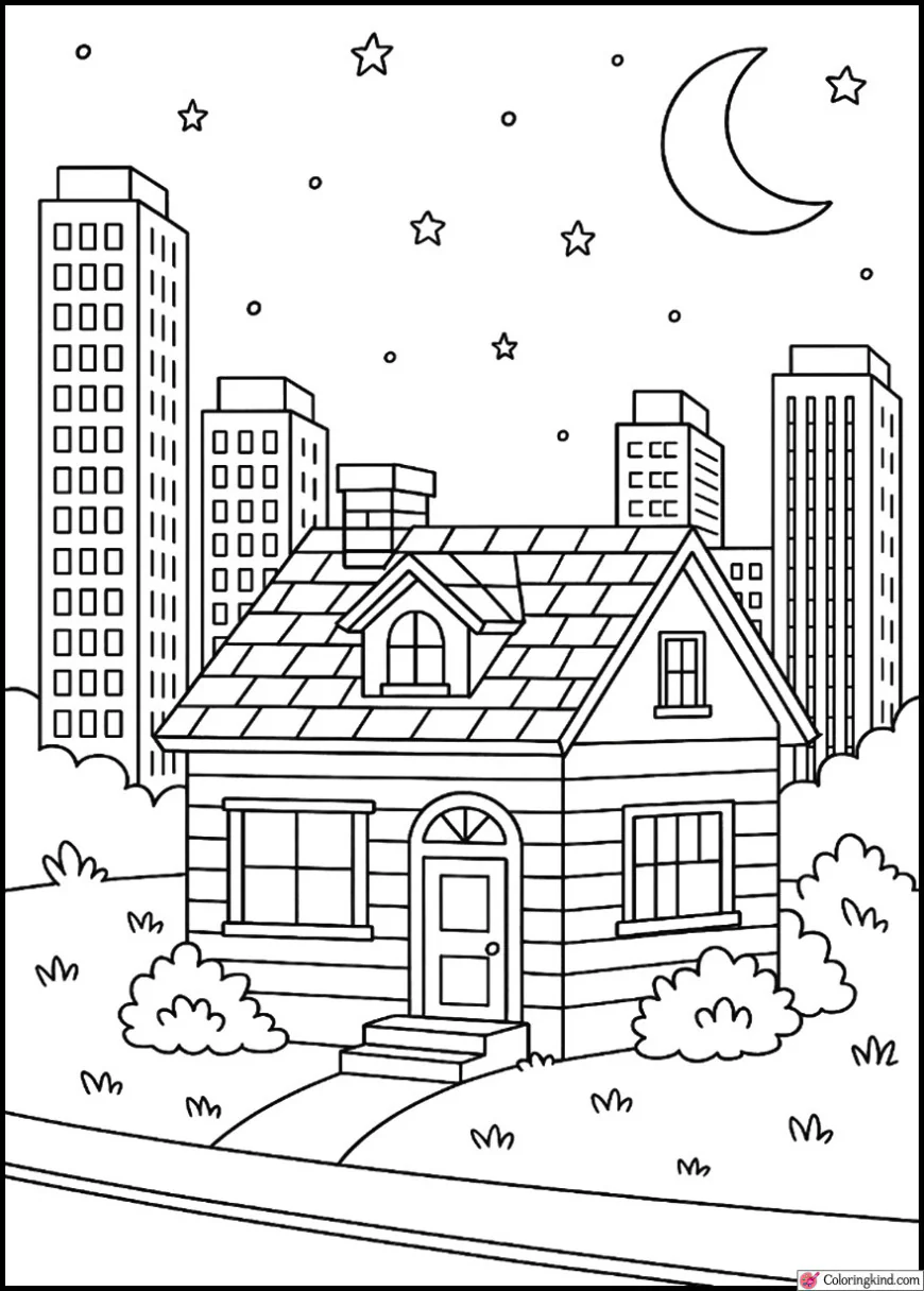 Skyscraper Apartment with City Lights