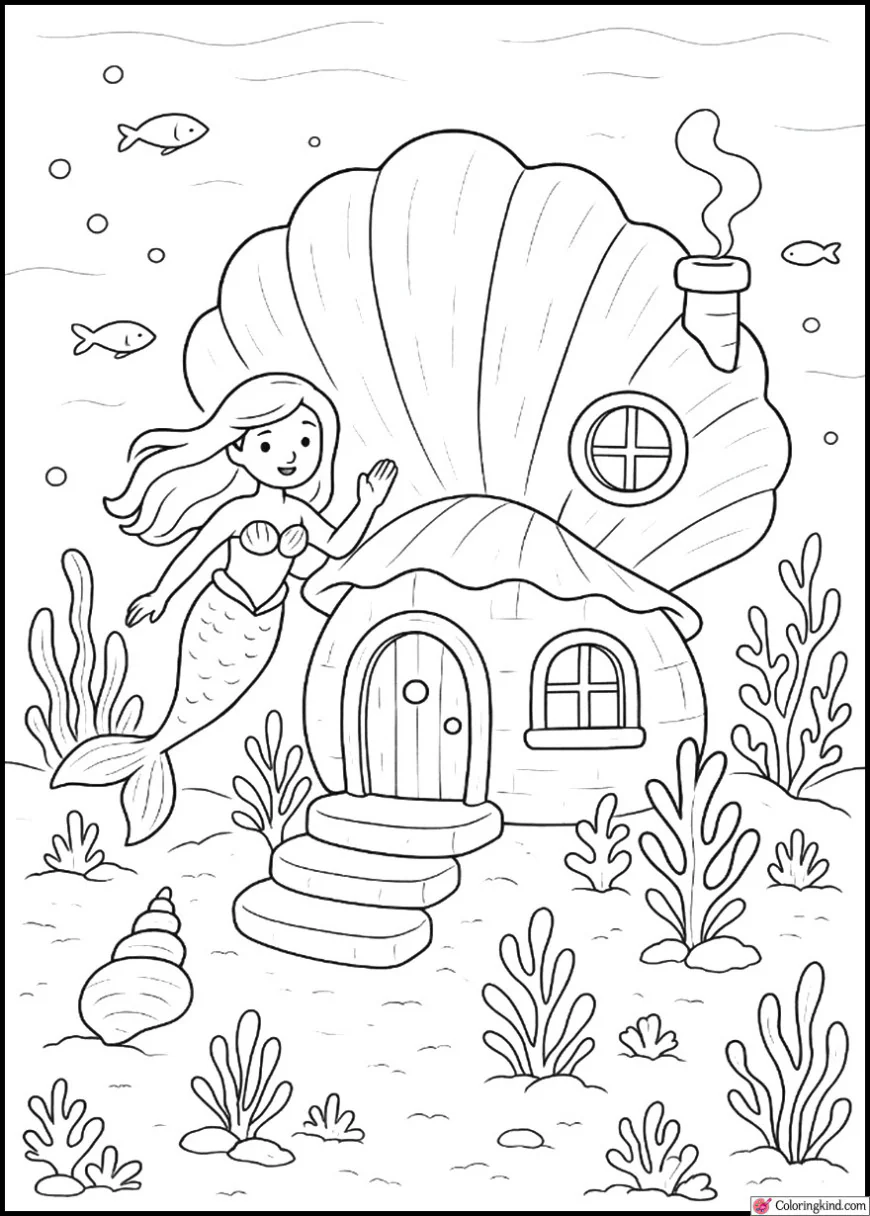 Mermaid’s Seashell House under the Ocean