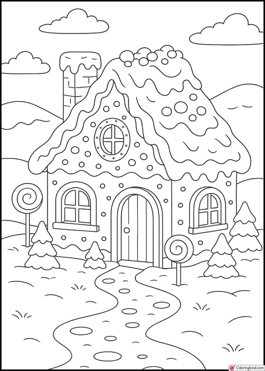 Gingerbread House with Frosting Roof
