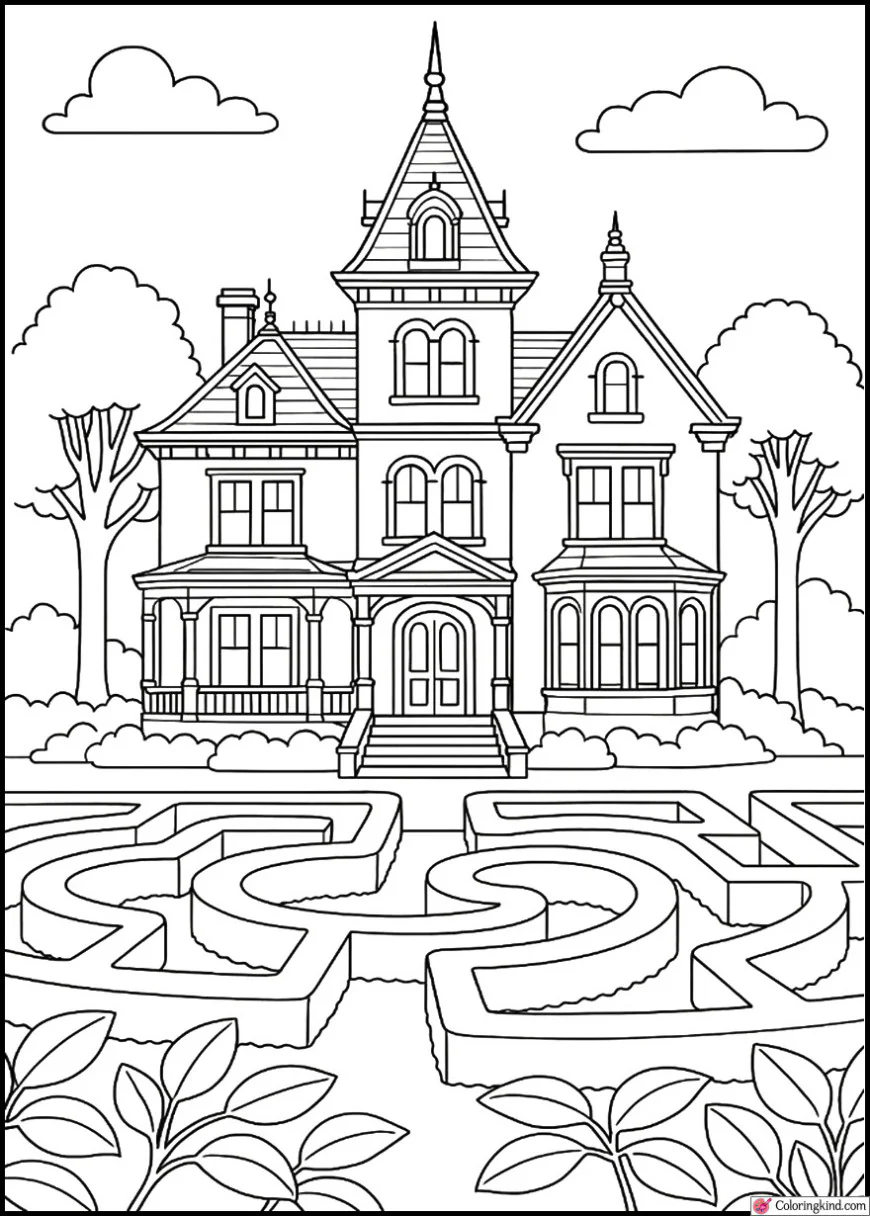 Victorian Mansion with Garden Maze