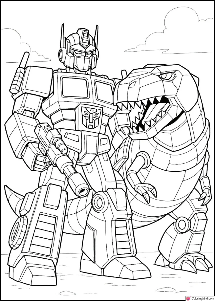 Optimus Prime and Grimlock Duo Scene