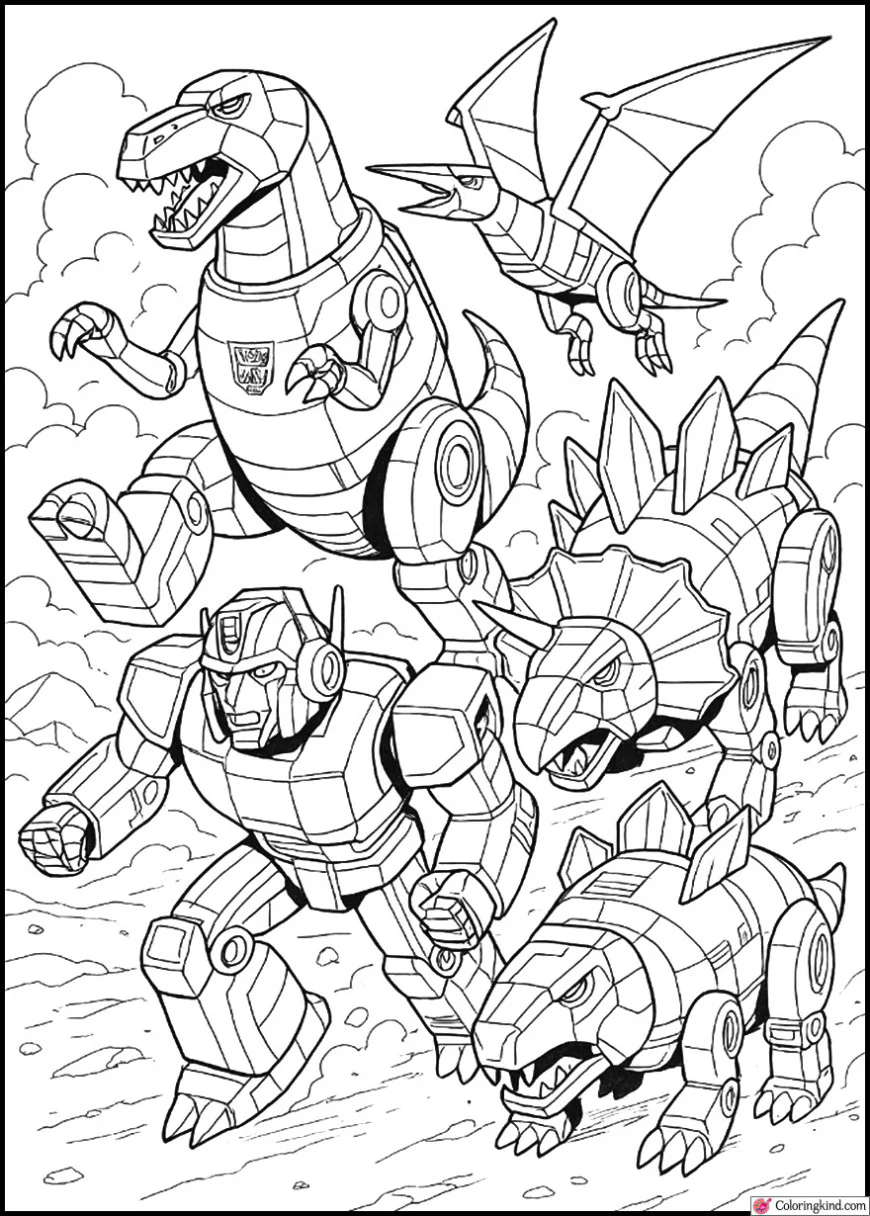 Dinobots Charging into Battle