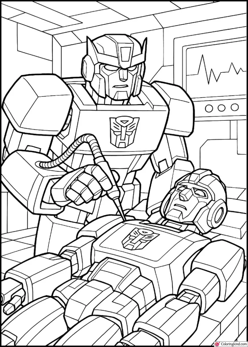 Ratchet Working in Cybertron Medical Bay