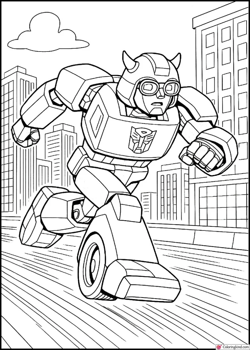 Bumblebee Racing Through the City Streets