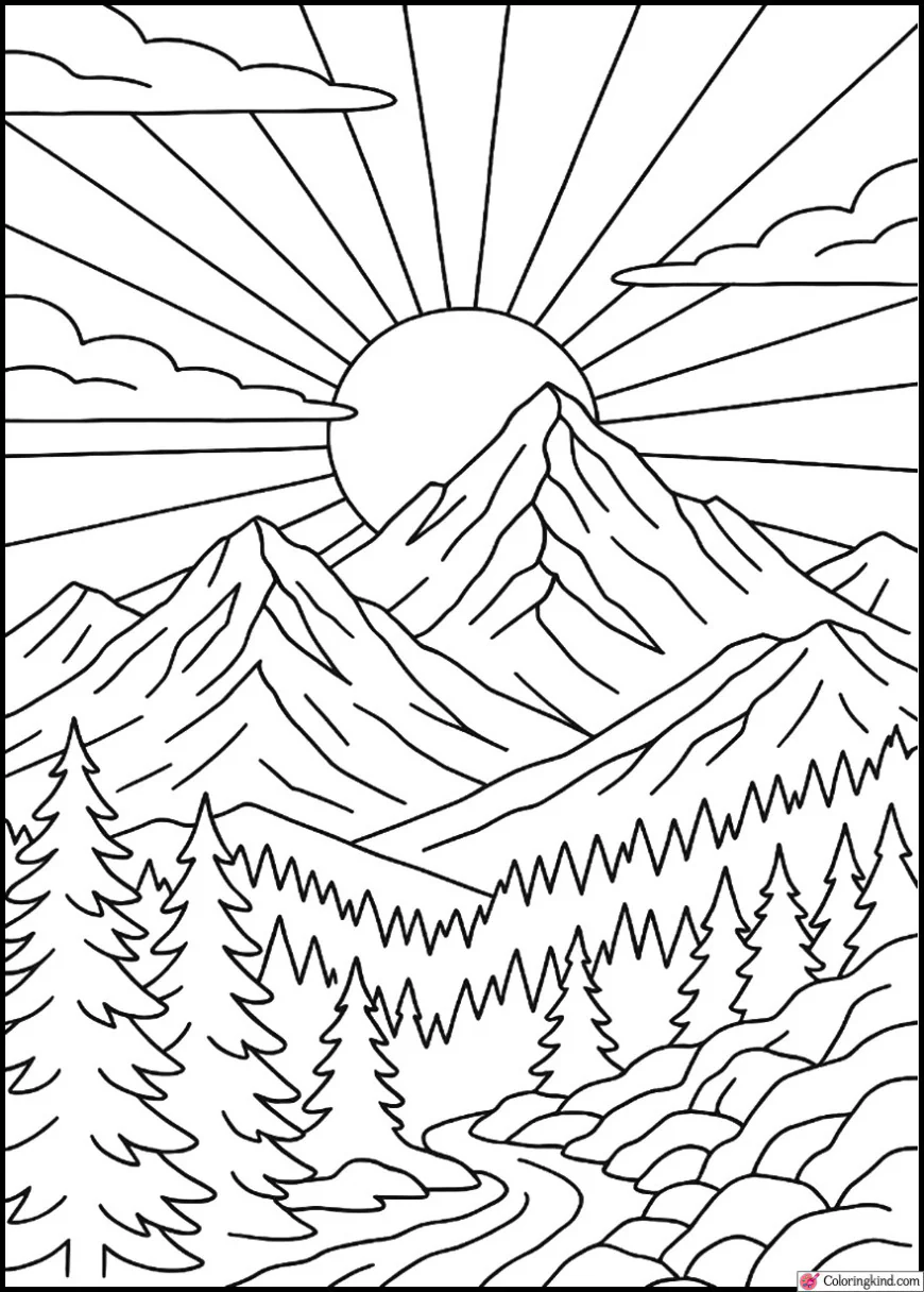 Sunset Glow Over the Alpine Ridge