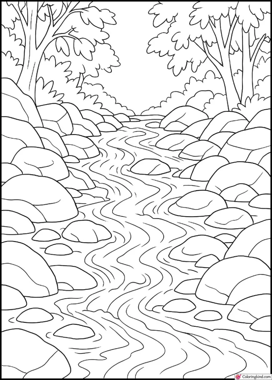 Crystal River Flowing Through Stones