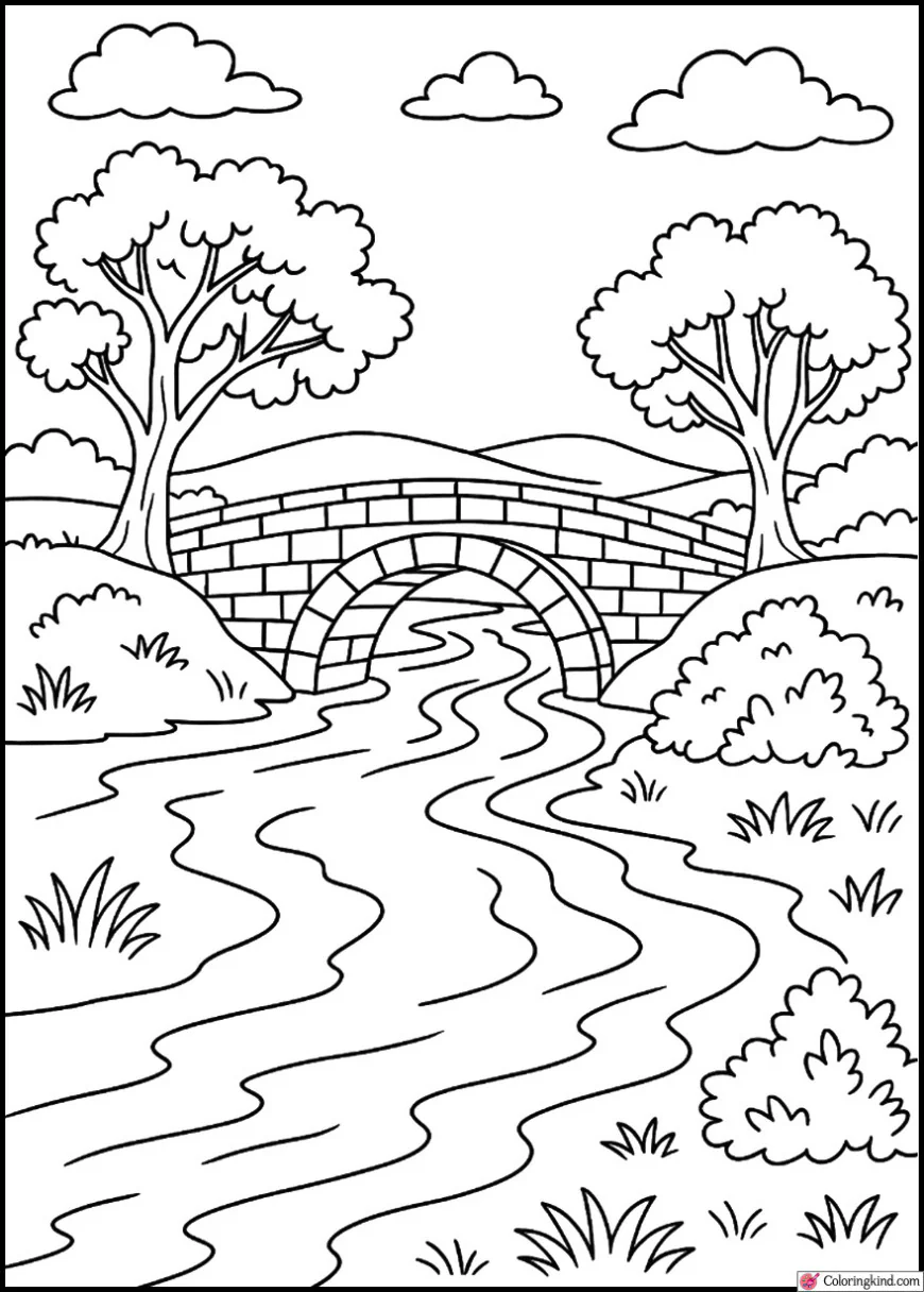 Country Bridge Over Gentle River