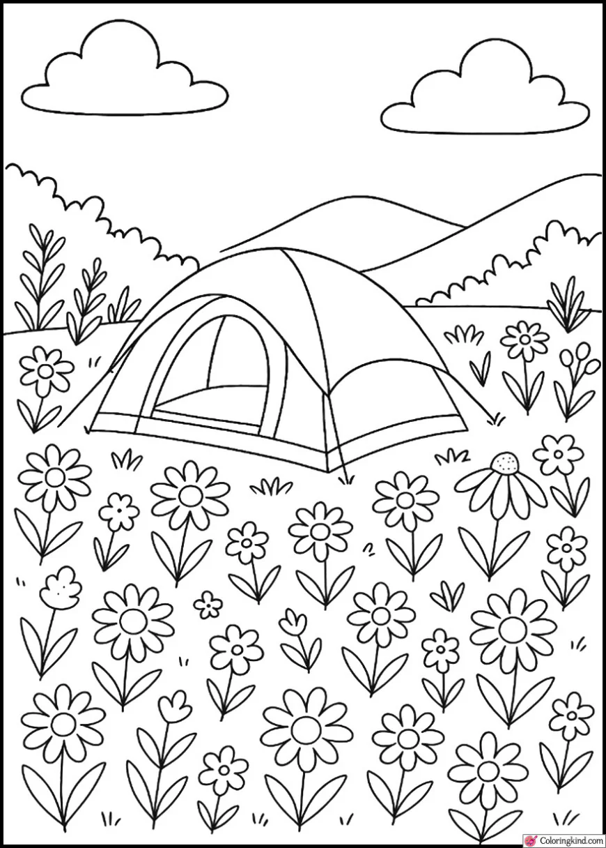 Cozy Tent Hidden in Wildflower Meadow