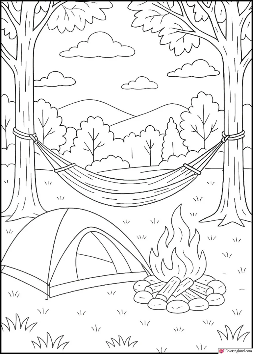 Peaceful Hammock Camping Between Two Tall Trees