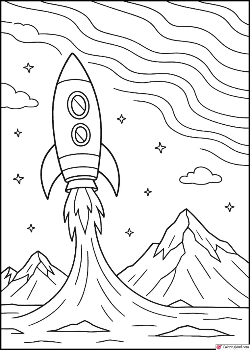 Rocket Above Arctic Aurora Sky