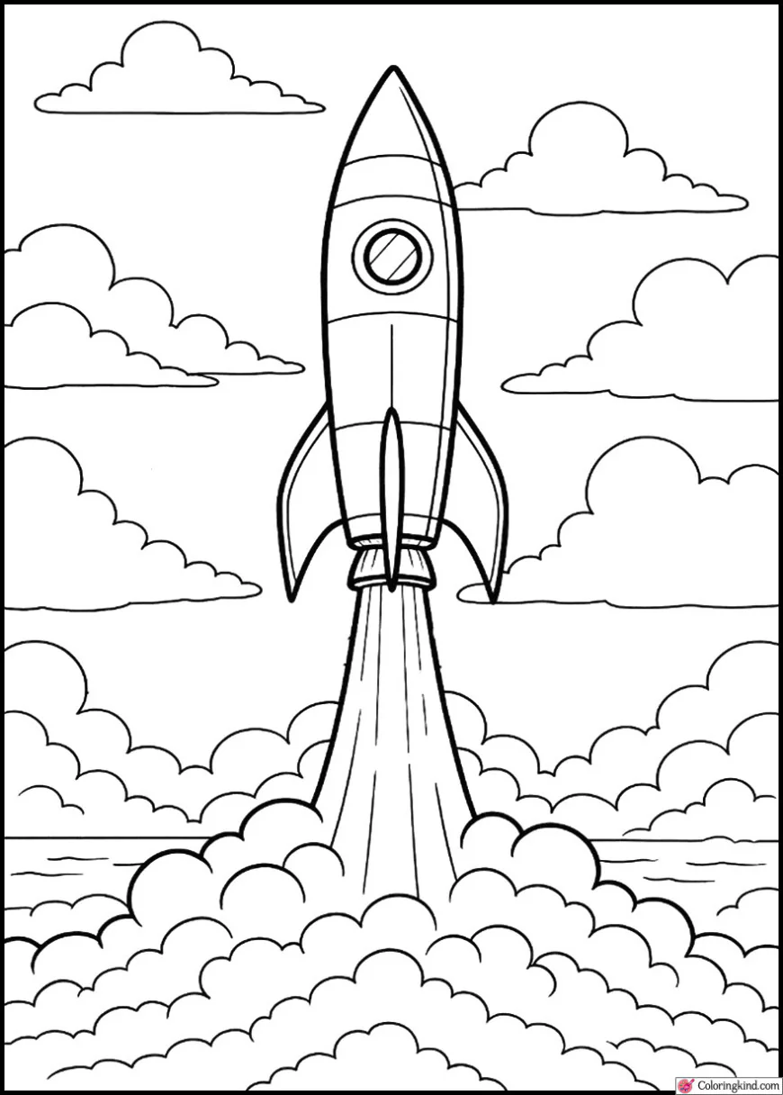 Rocket Launch Over Cloudy Horizon