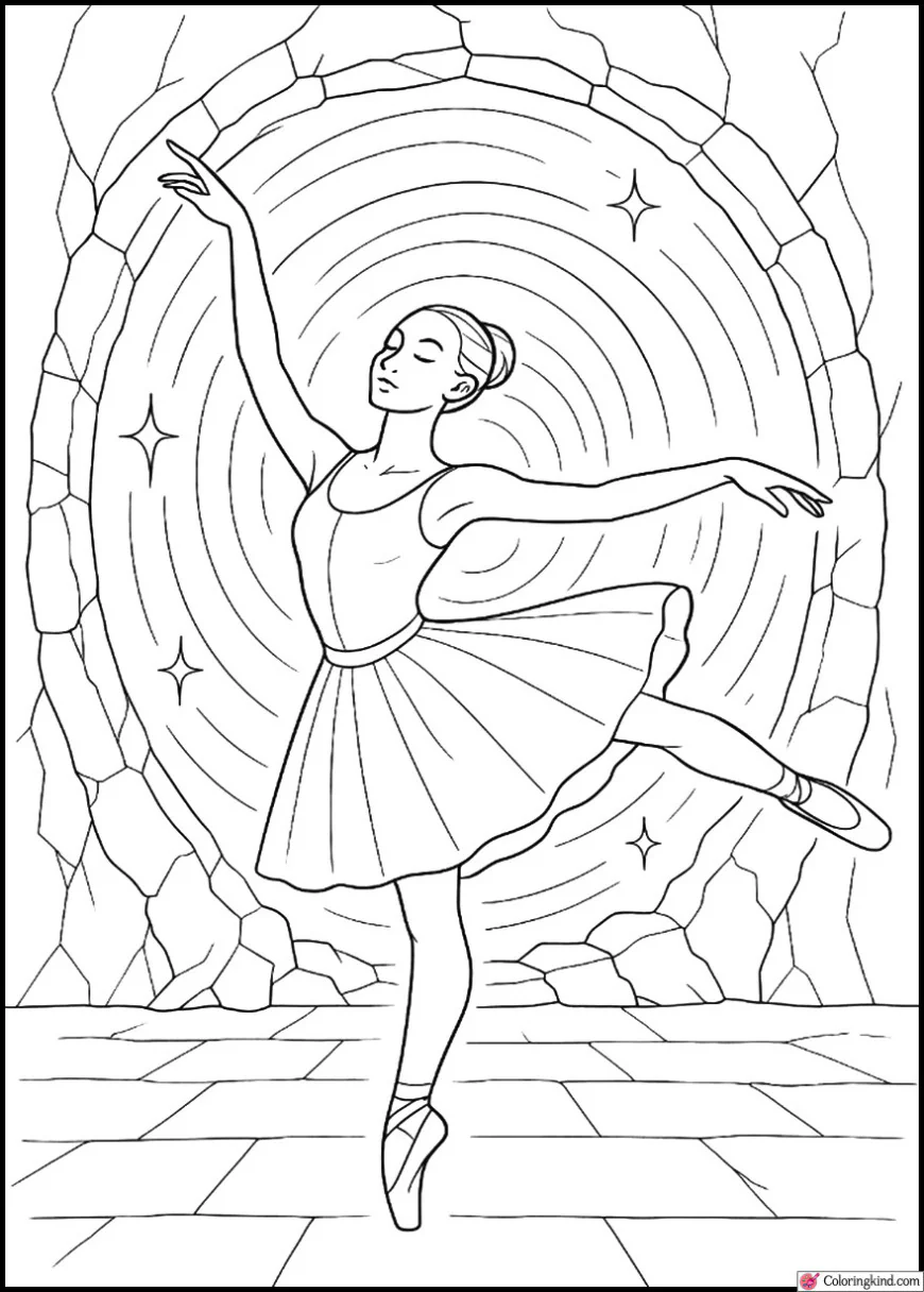 Ballerina Dancing in Magical Time-Travel Portal