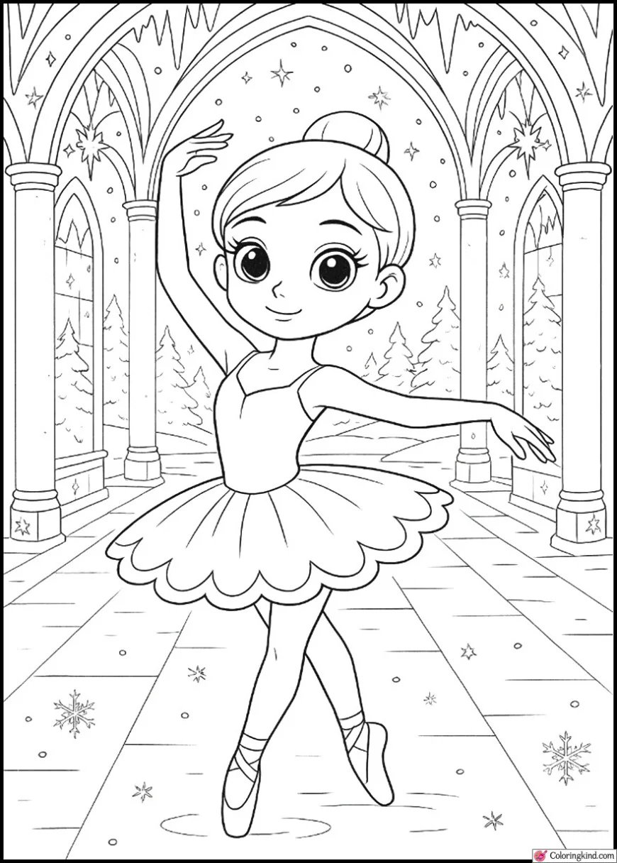 Ballerina in Magical Winter Palace Corridor