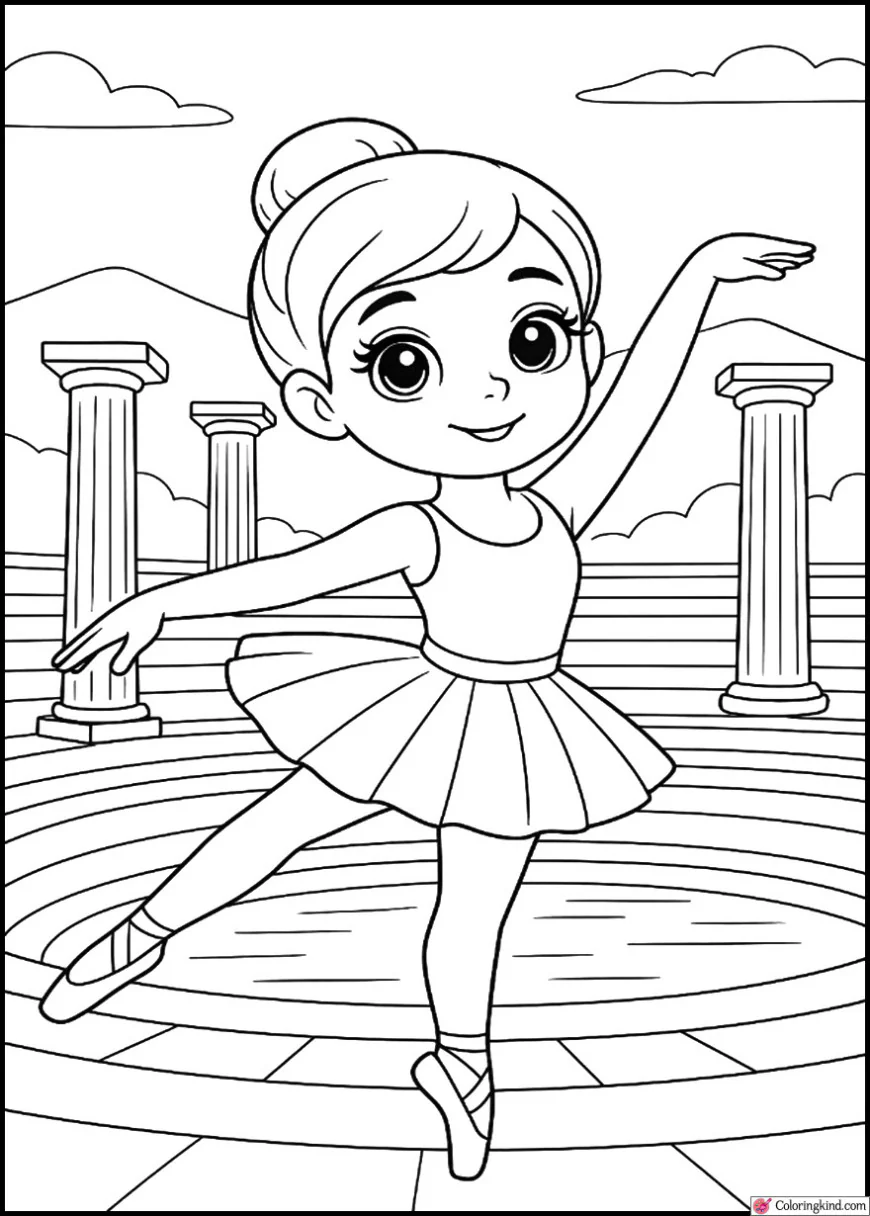 Dance Figure in Ancient Greek Amphitheater