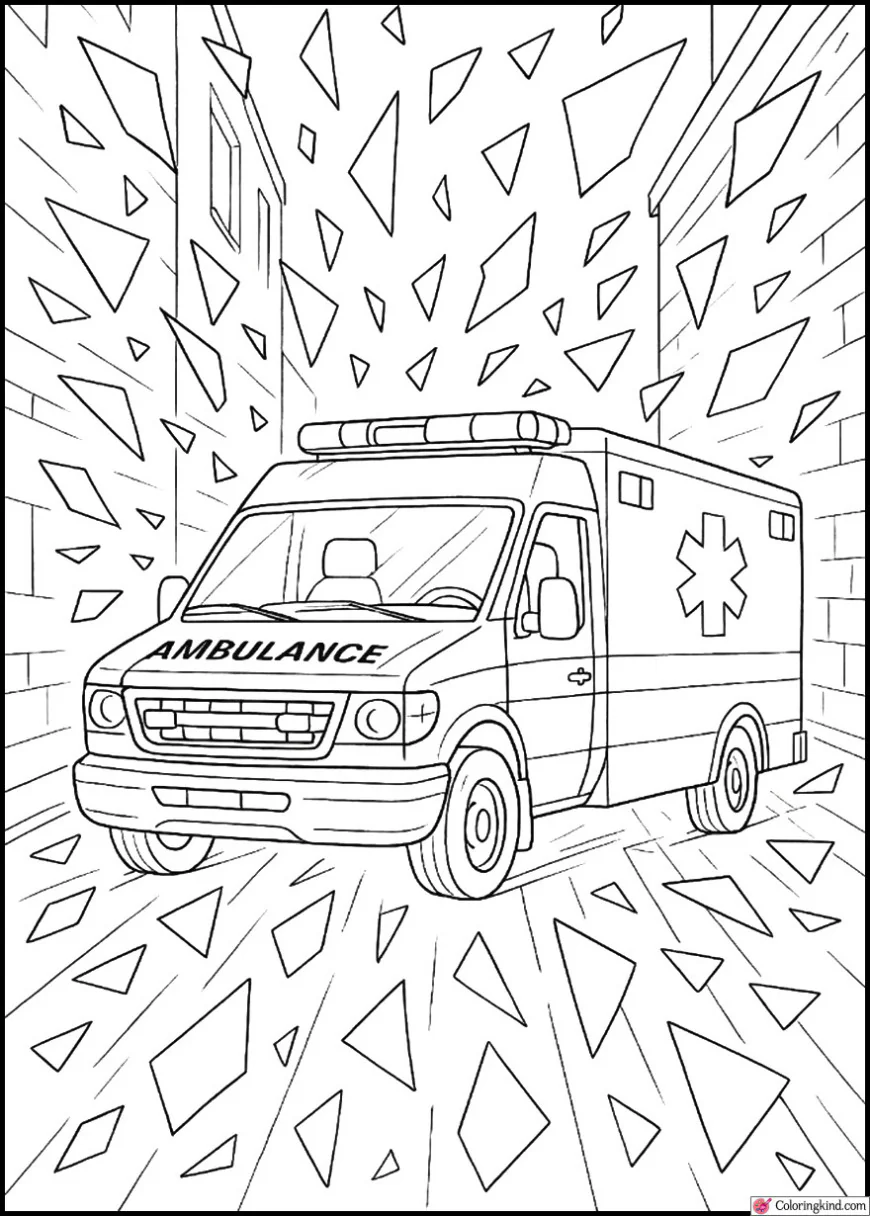 Ambulance Driving Through Shattered Glass Alley