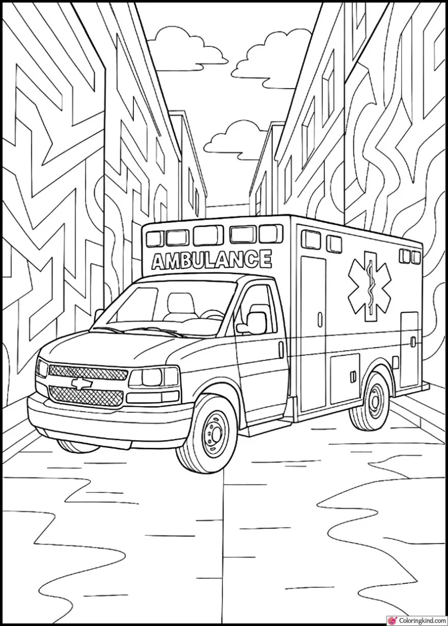 Chevrolet Express Ambulance in Alley of Neon Painted Walls