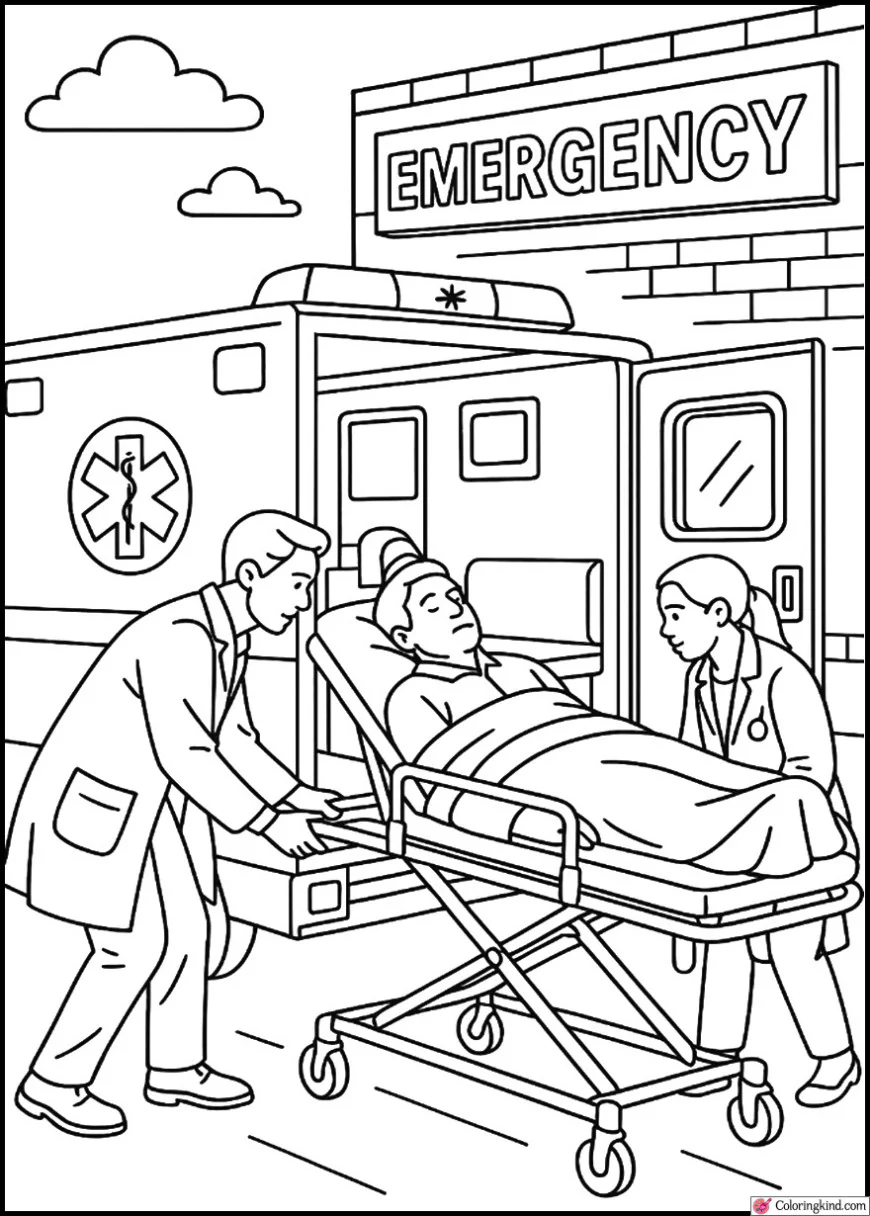 Doctors Loading Patient into Ambulance