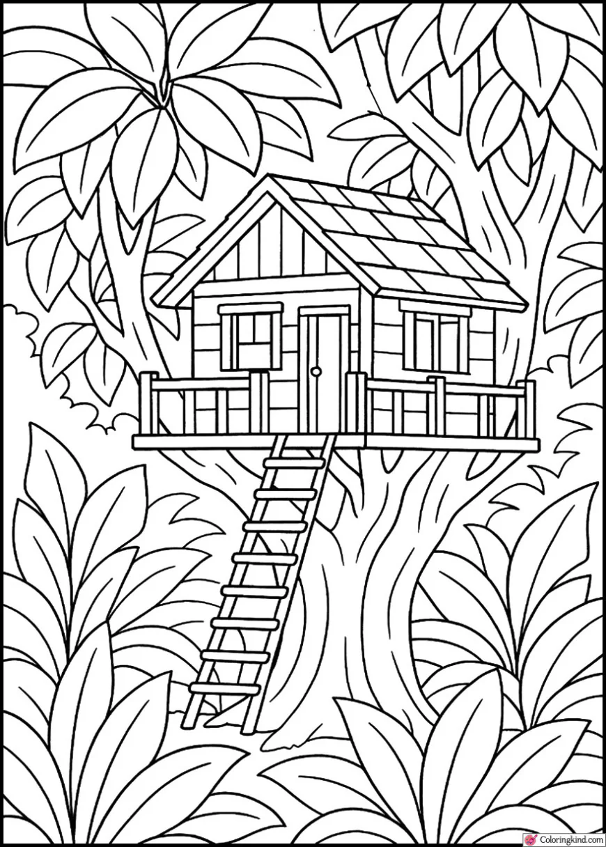 Jungle Treehouse Hidden Among Lush Greenery