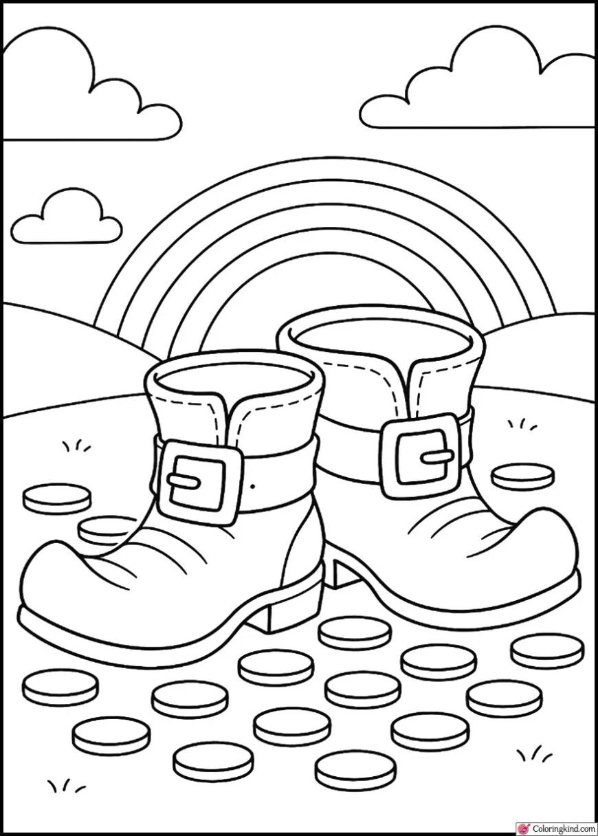 Leprechaun Boots with Gold Coins