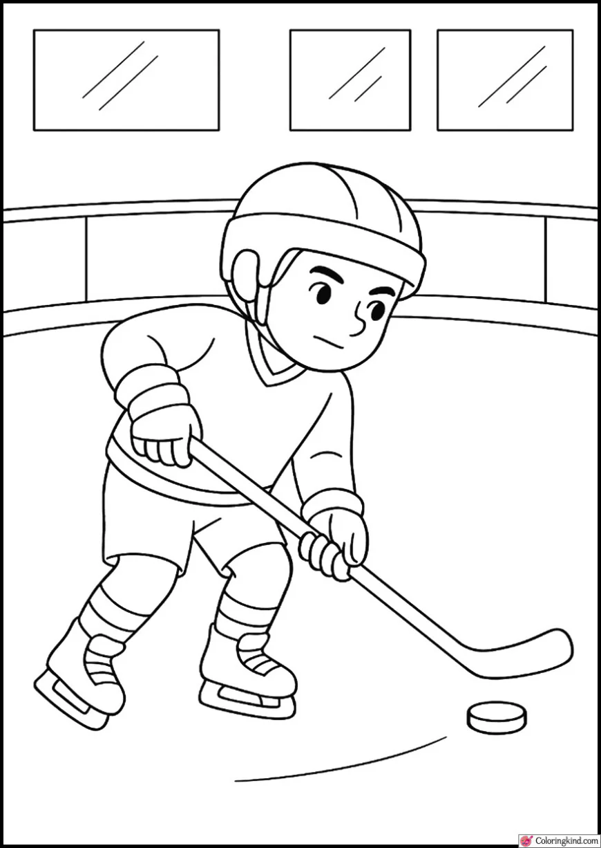 Hockey Player Practicing Alone