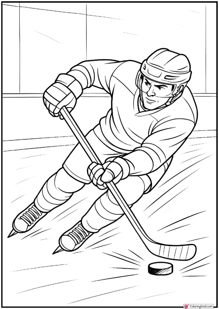 Hockey Player Shooting a Slapshot