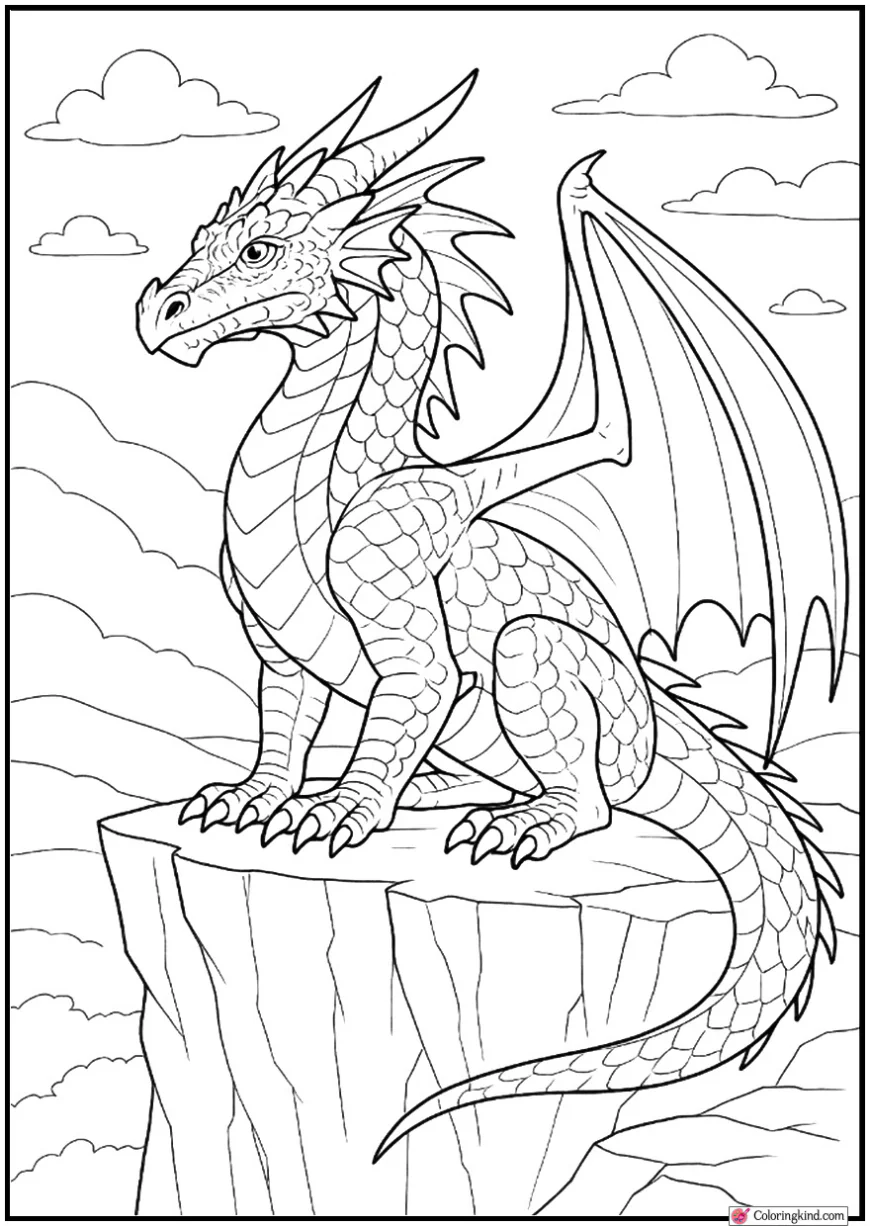 Dragon Sitting on a Cliff