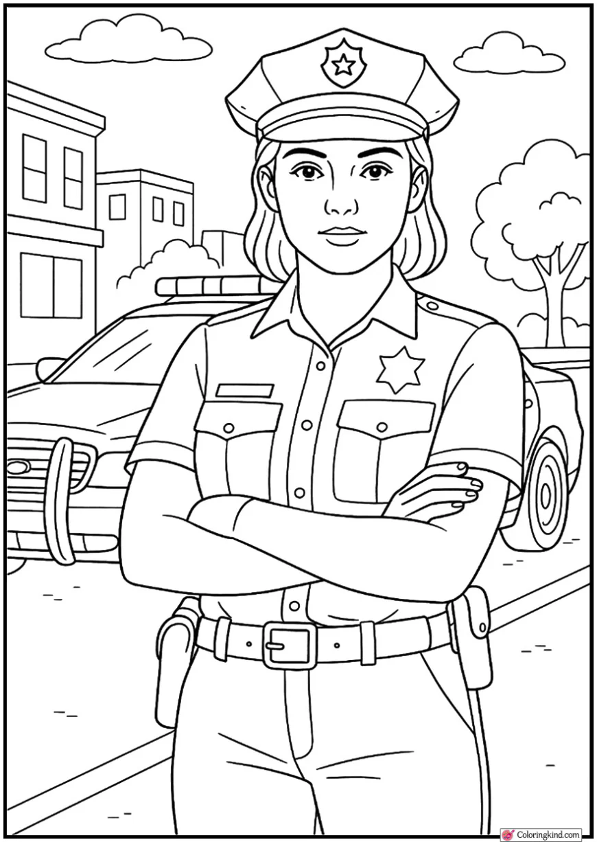 Woman Police Officer on Duty