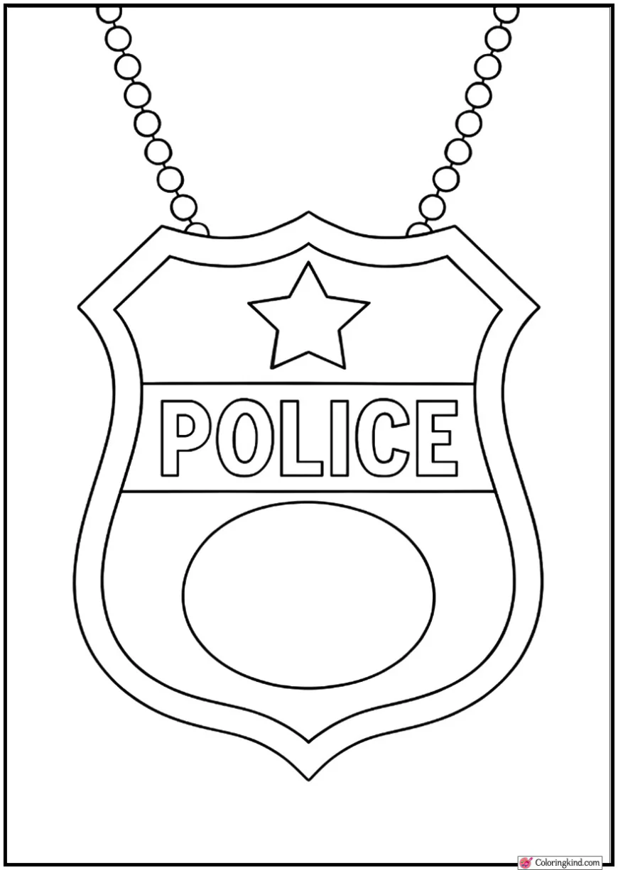Hanging Police Officer Badge On Chain
