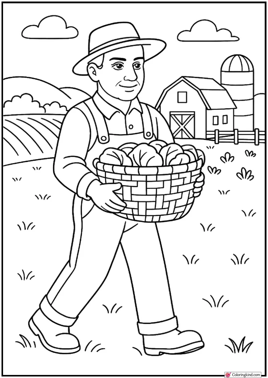 Farmer Carrying Basket