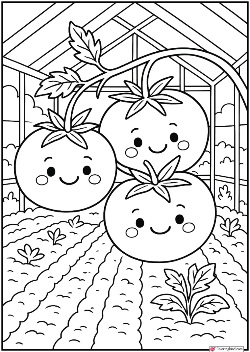 Cute Tomato Trio on Vine