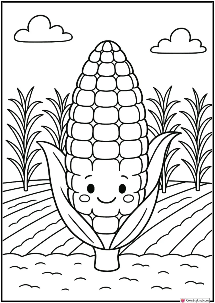 Fresh Corn on the Cob in Field