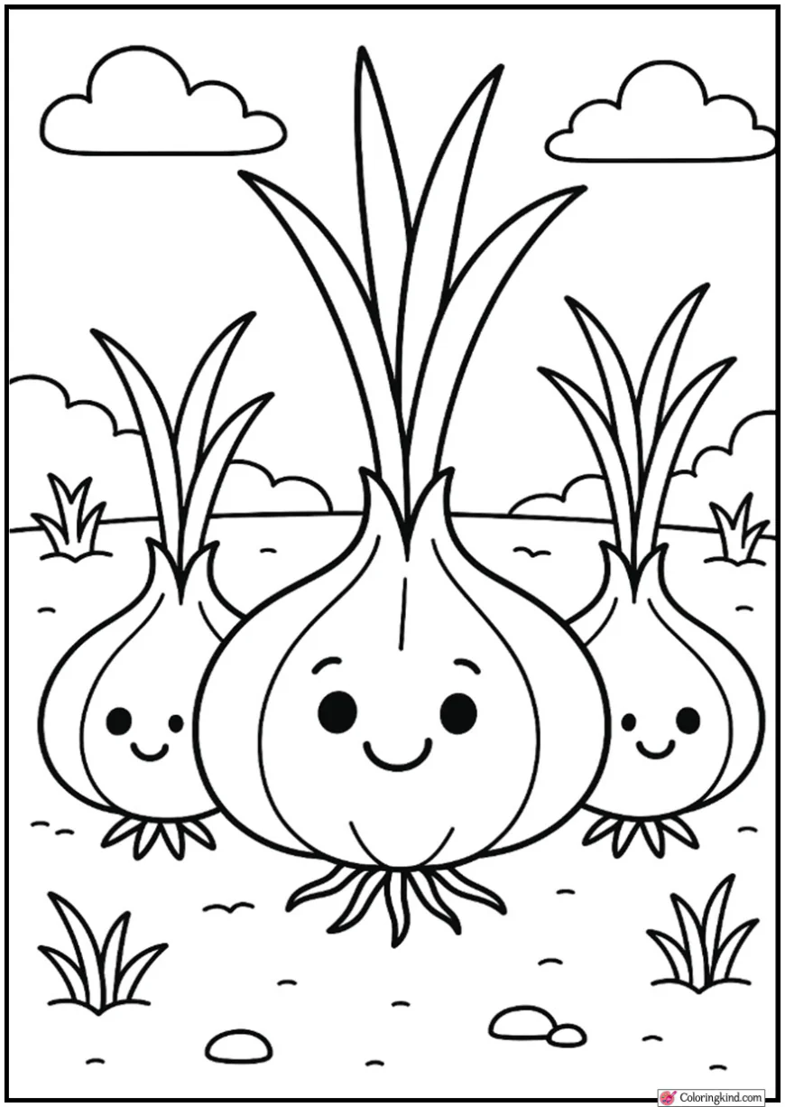 Garlic Bulb Family in Garden