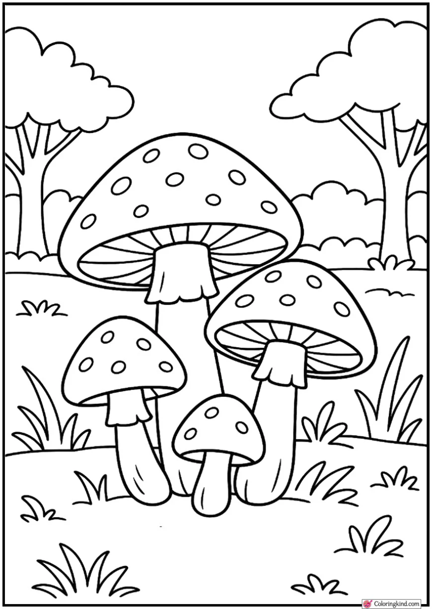 Cute Mushroom Cluster