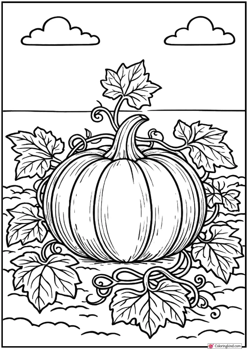 Pumpkin on Vine