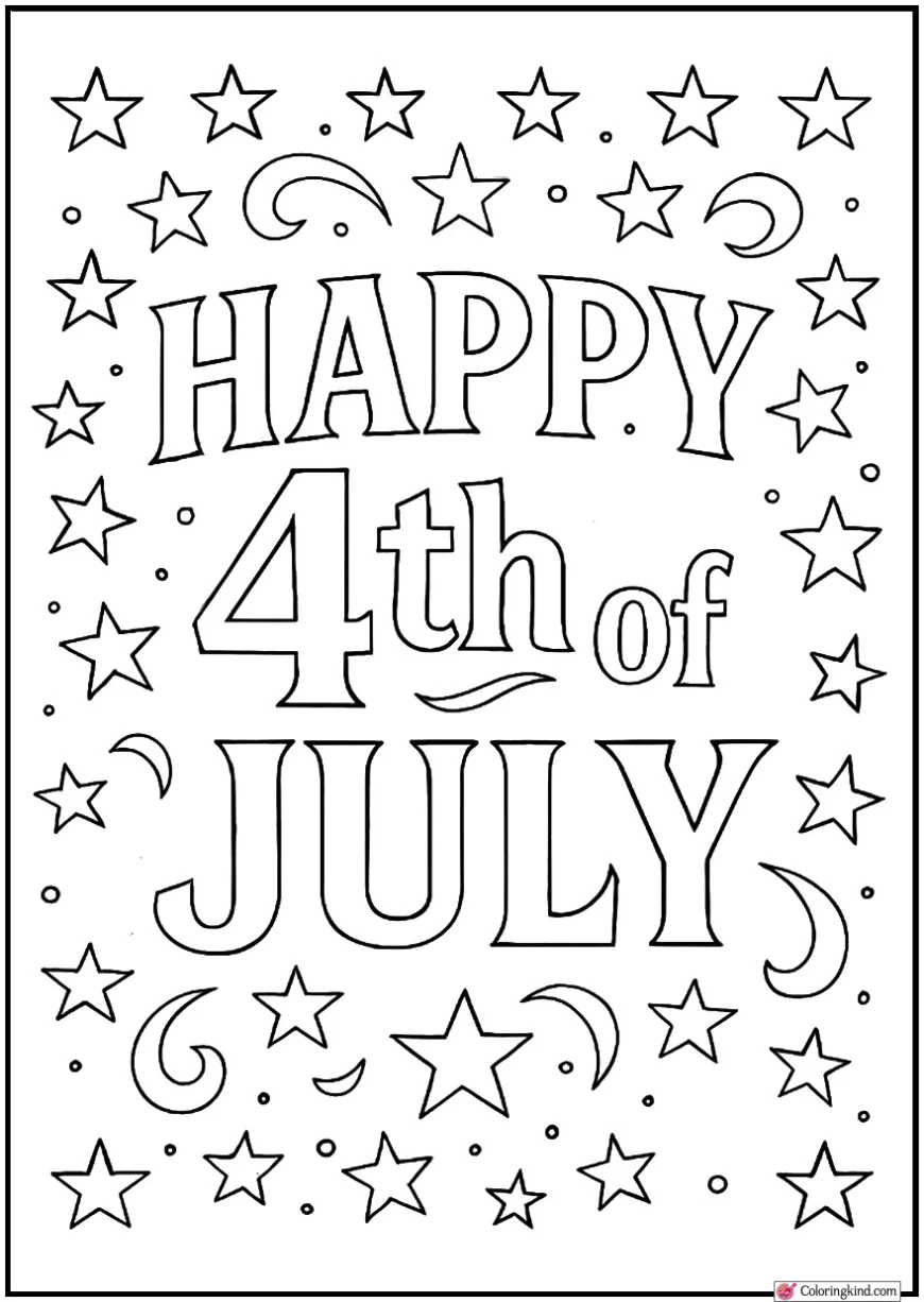 Happy 4th of July Lettering