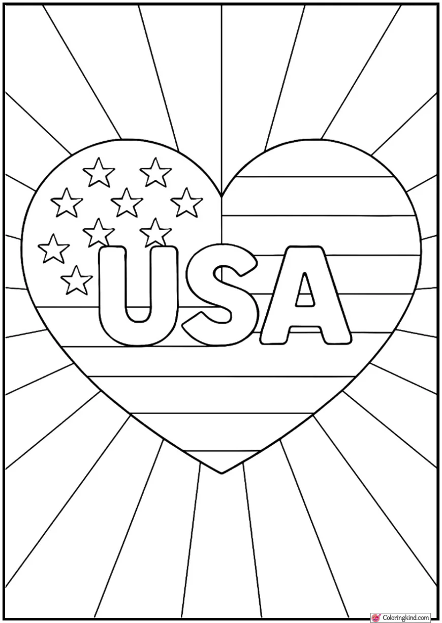 USA Heart-Shaped Emblem